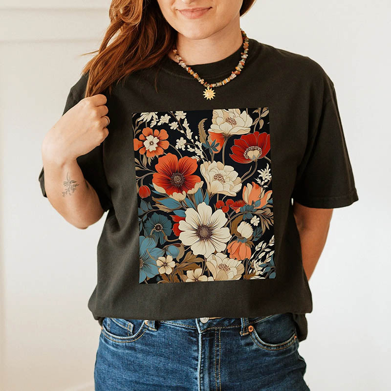 Fall Flowers Nature  Hippie T-Shirt-carlalin