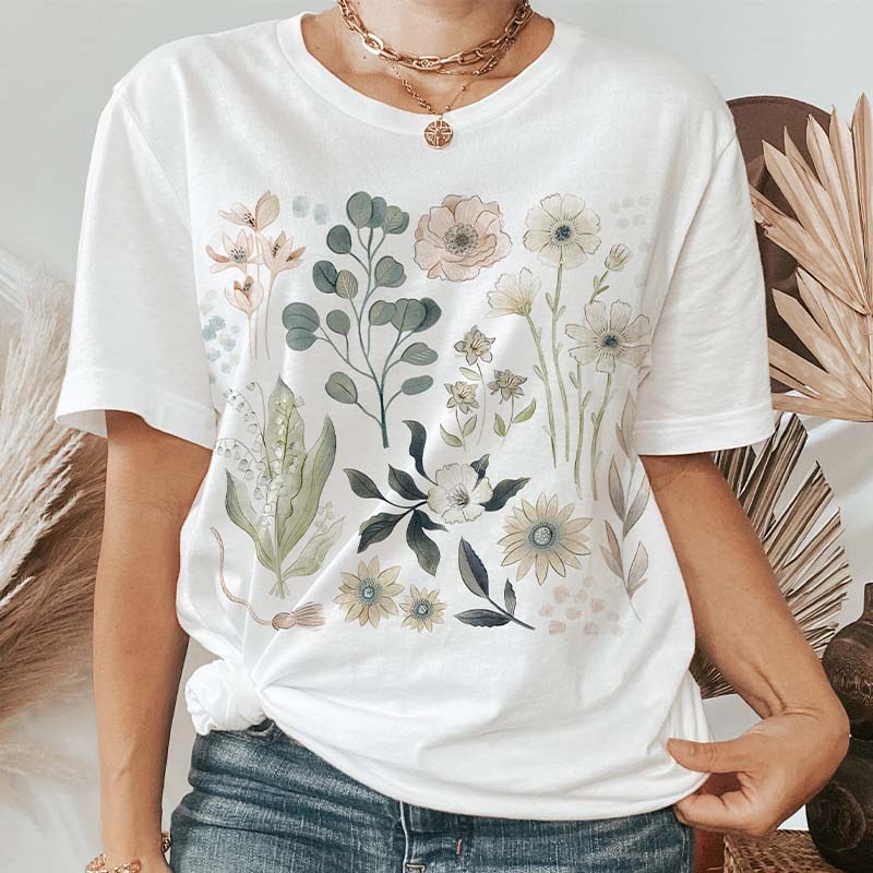 Forestcore Flowers Botanical T-Shirt-carlalin