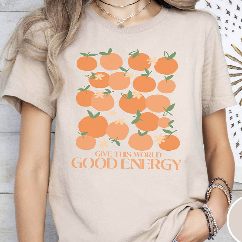 Positive Vibes Orange Inspirational T-Shirt-carlalin