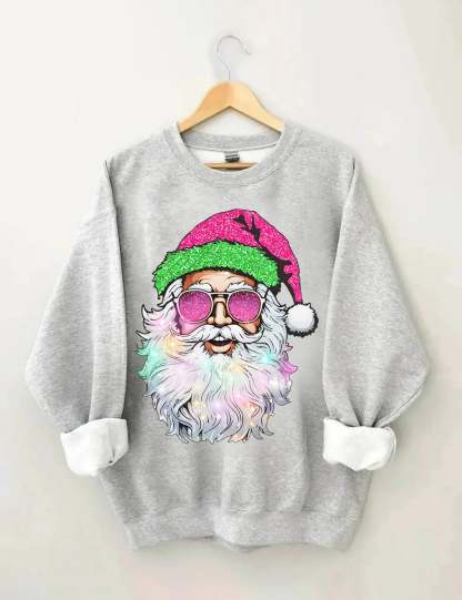 Santa with Sunglasses Sweatshirt-carlalin