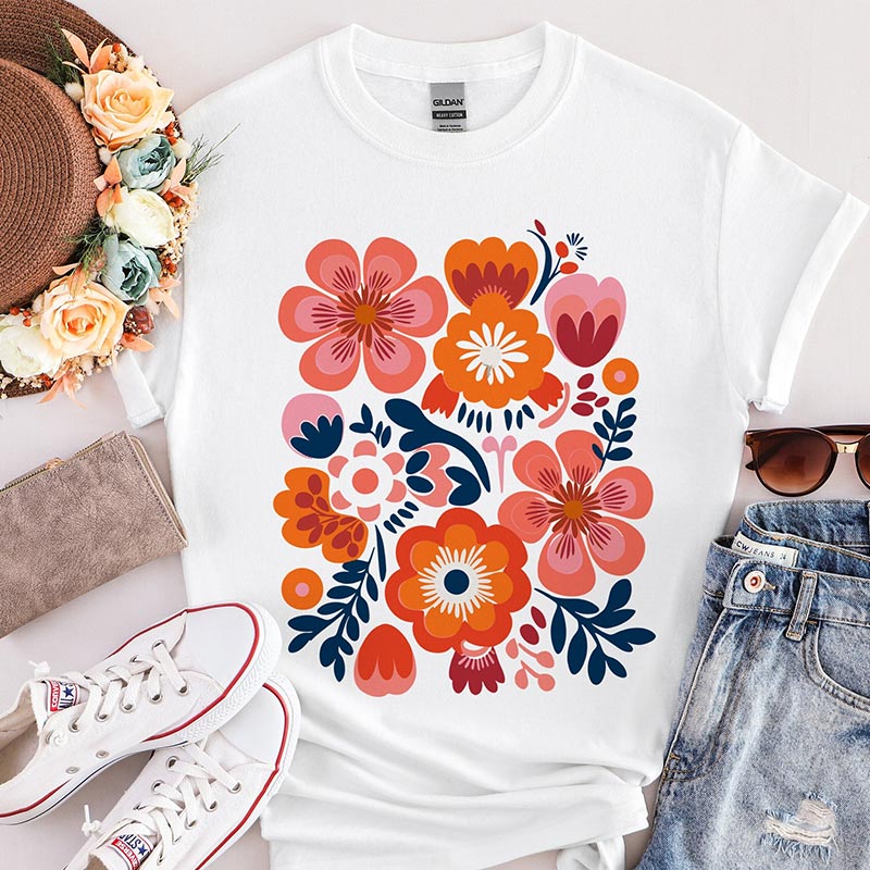 Flower Botanical Plant Summer T-Shirt-carlalin