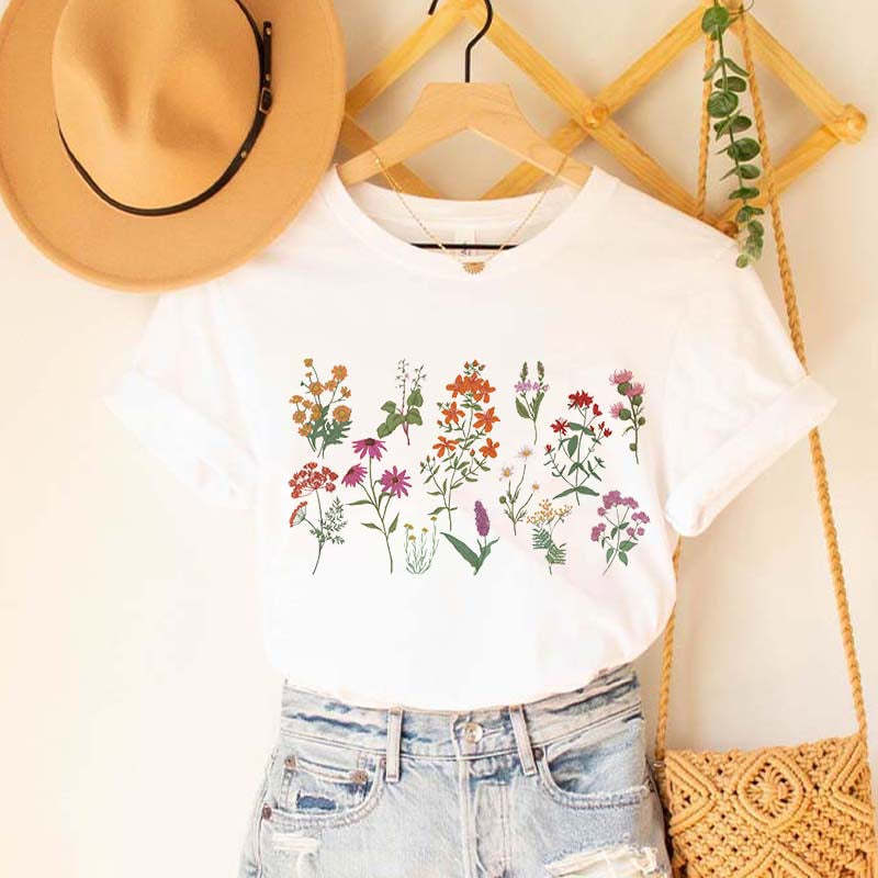 Sapphic Wildflower Summer Floral T-Shirt-carlalin