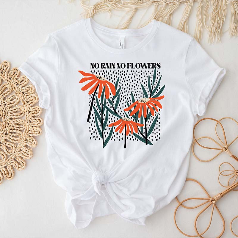 Boho Hippie No Rain No Flowers T-Shirt-carlalin