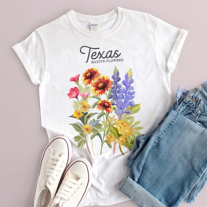 Texas Native Flowers Plant T-Shirt-carlalin