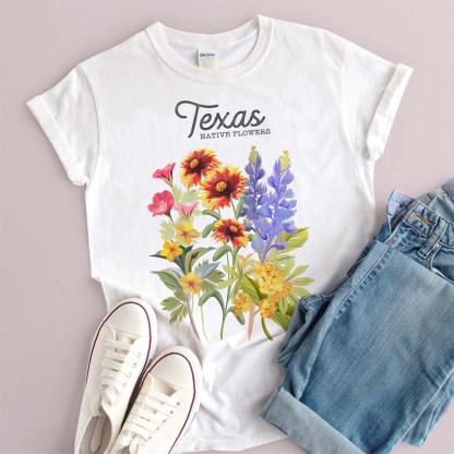 Texas Native Flowers Plant T-Shirt-carlalin