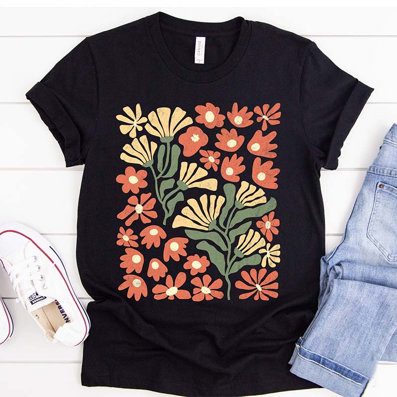 Abstract Flower Botanical T-Shirt-carlalin