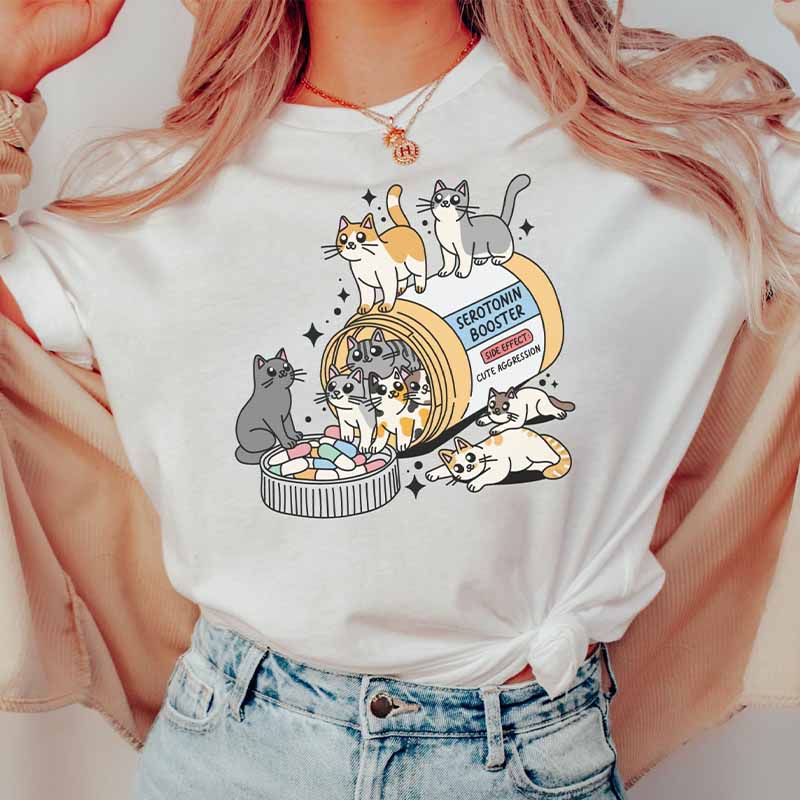 Cute Cat Serotonin Boost T-Shirt