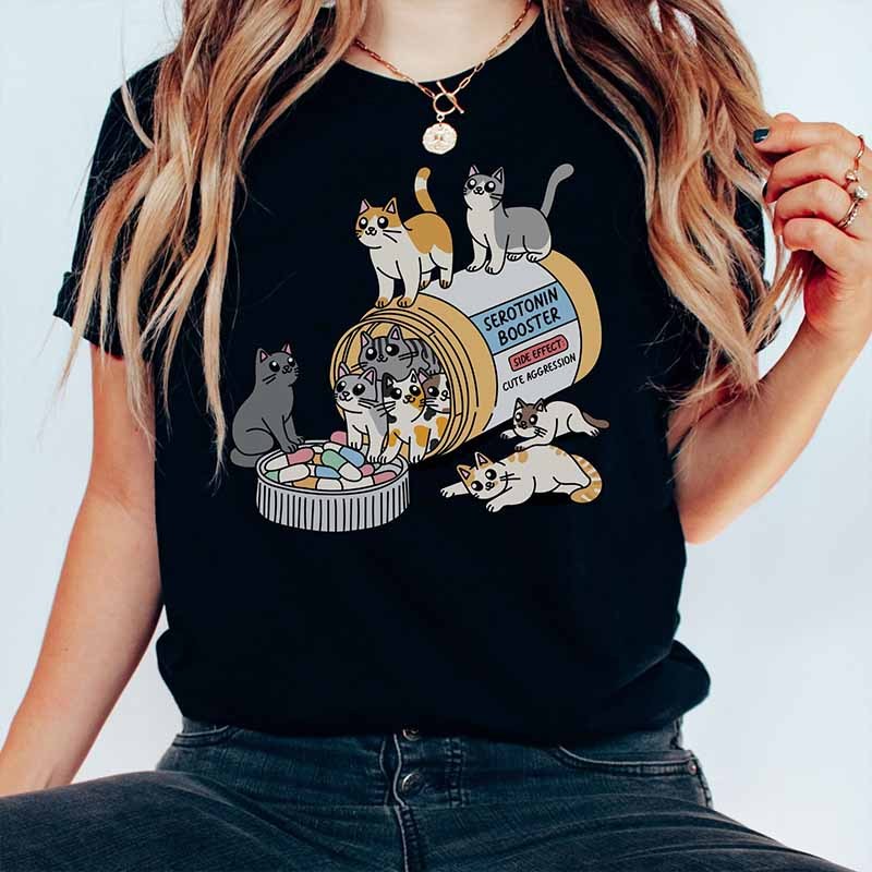 Cute Cat Serotonin Boost T-Shirt