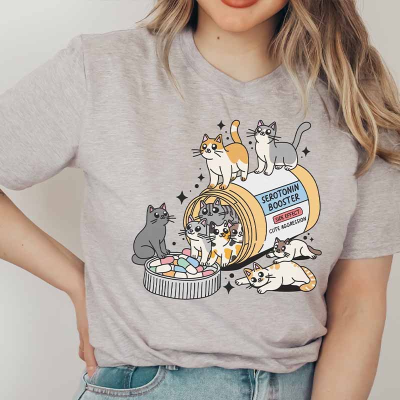 Cute Cat Serotonin Boost T-Shirt