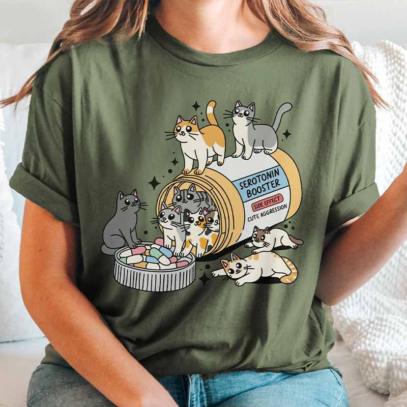 Cute Cat Serotonin Boost T-Shirt
