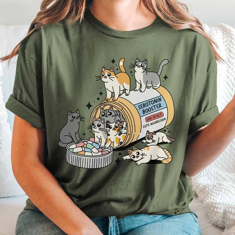 Cute Cat Serotonin Boost T-Shirt