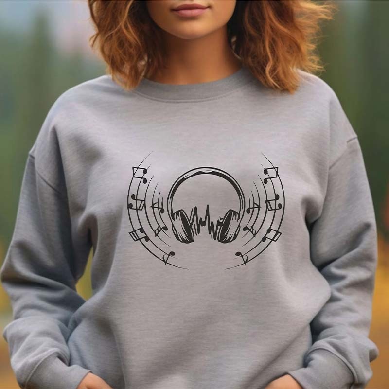 Headphones Music Sweatshirt