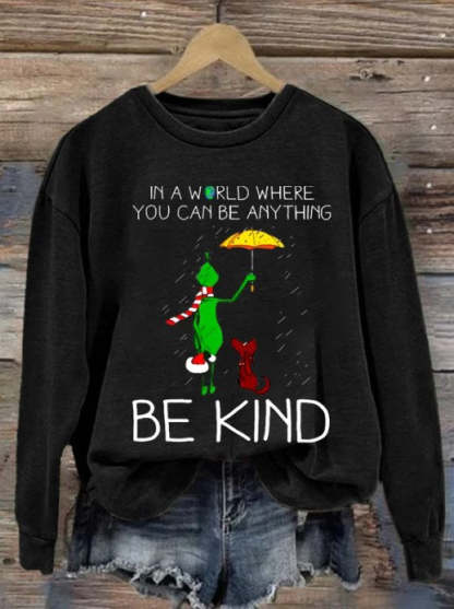 Be Kind Print Casual Sweatshirt-carlalin