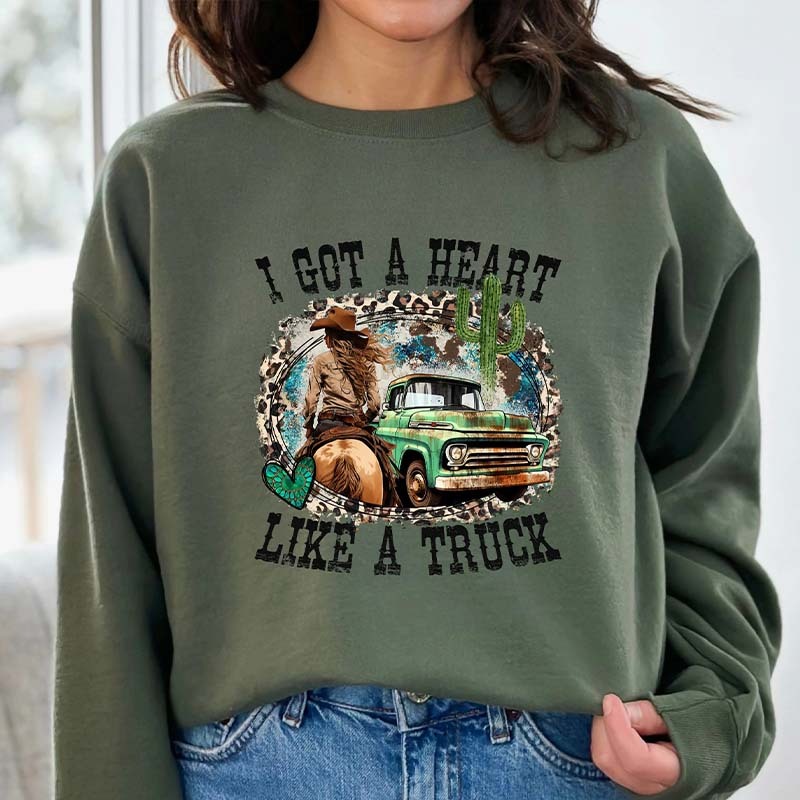 Heart Like A Truck Cowboy Sweatshirt