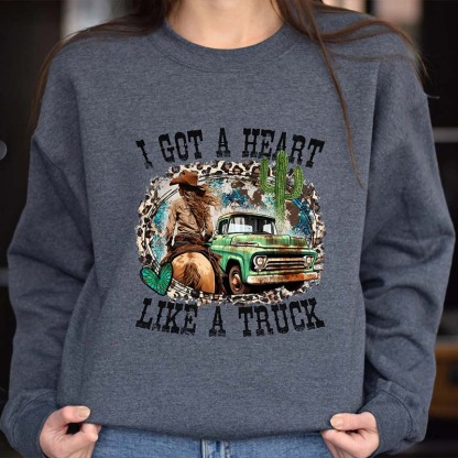 Heart Like A Truck Cowboy Sweatshirt