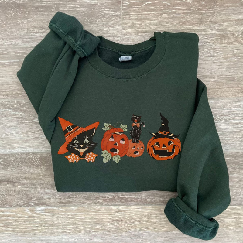 Halloween Cat Sweatshirt-carlalin