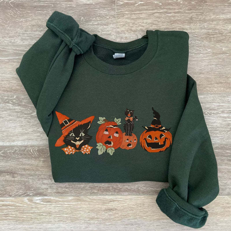 Halloween Cat Sweatshirt-carlalin