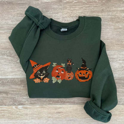 Halloween Cat Sweatshirt-carlalin