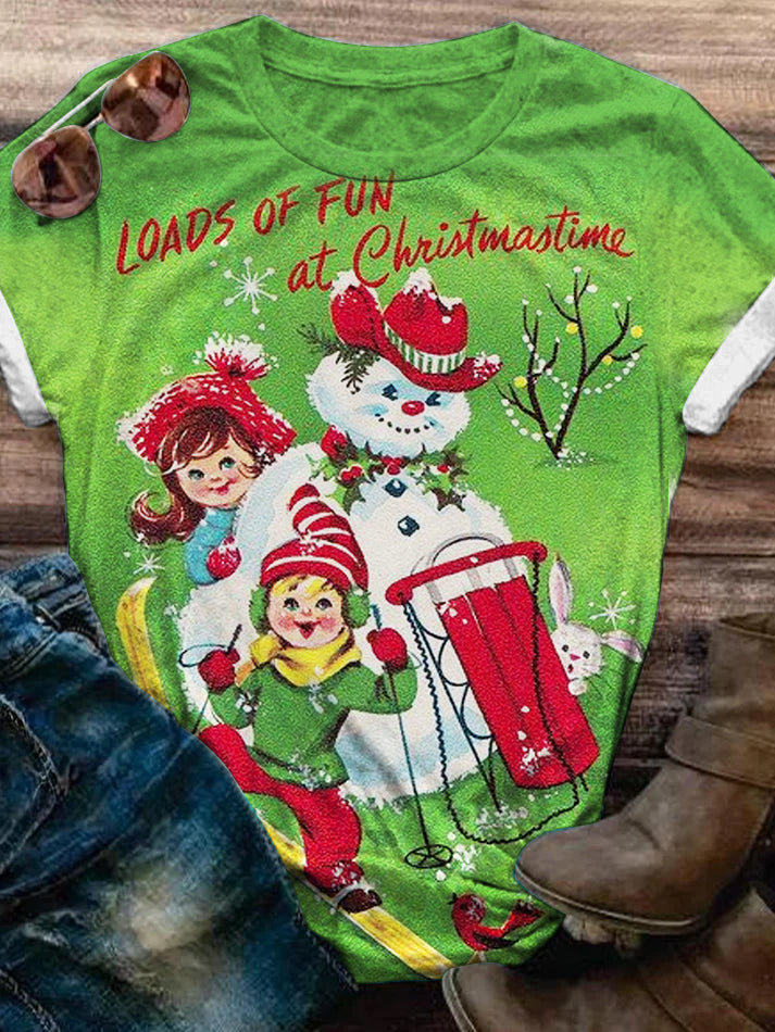 Child And Snowman T-shirt-carlalin