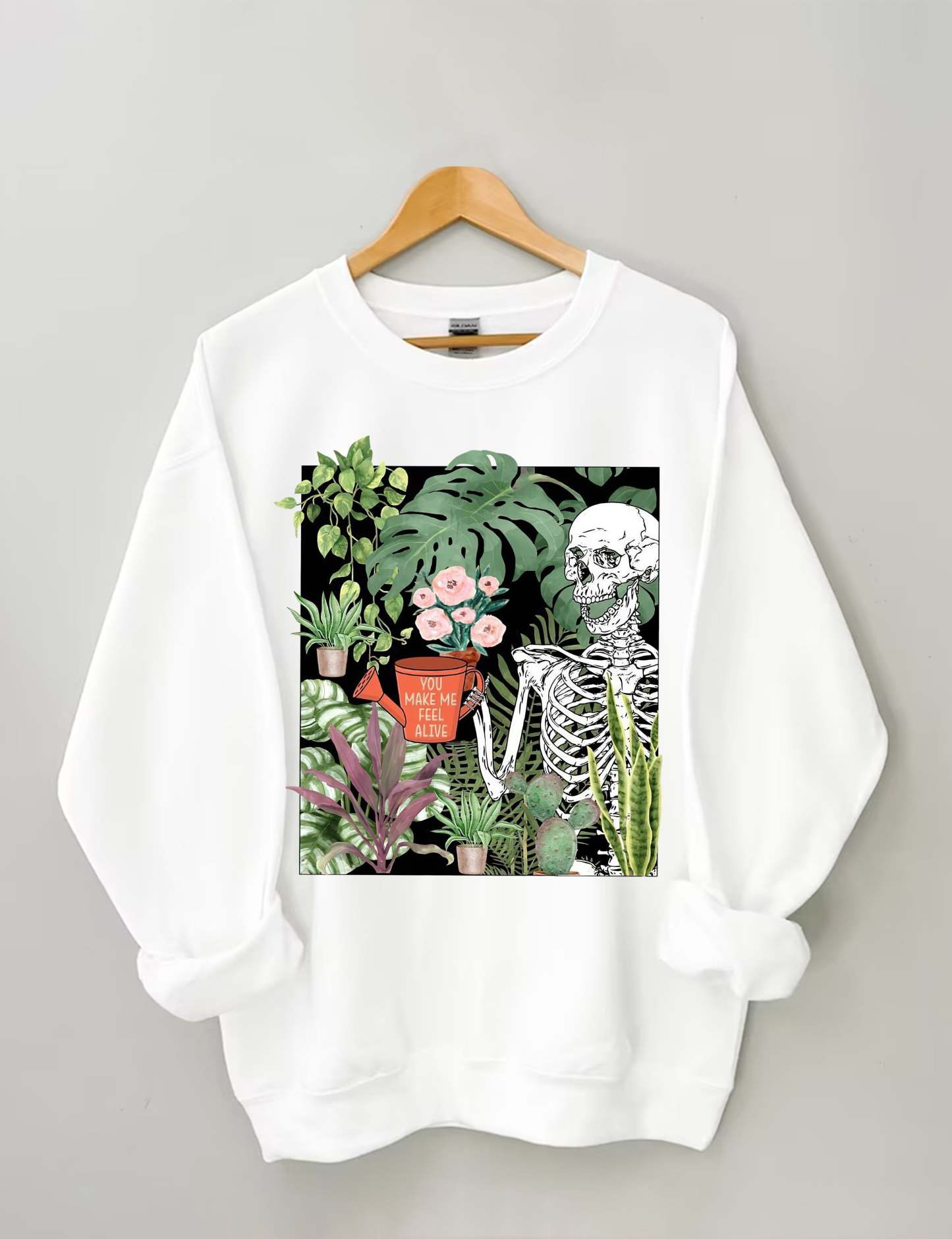 You Make Me Feel Alive Plant Sweatshirt-carlalin