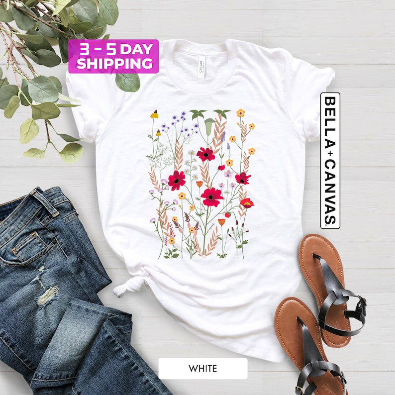 Flower Shirts Aesthetic Wild Flower Shirt-carlalin