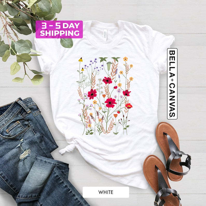 Flower Shirts Aesthetic Wild Flower Shirt-carlalin
