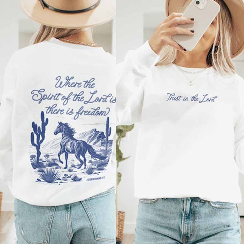Western Horse Cowboy Sweatshirt-carlalin