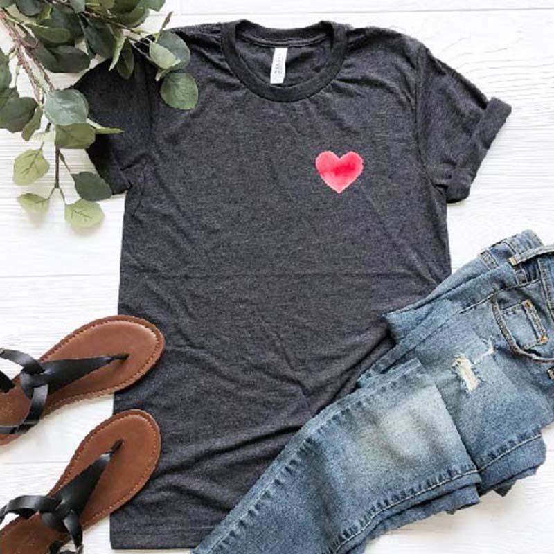 Pocket Size Watercolor Heart Health T-Shirt