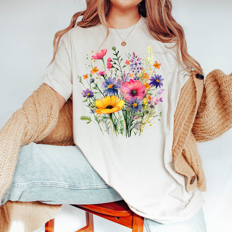 Wild Flower Meadow T-Shirt-carlalin