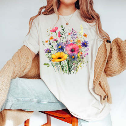 Wild Flower Meadow T-Shirt-carlalin