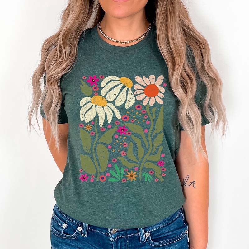 Wild Flowers Gift For Ladies T-Shirts