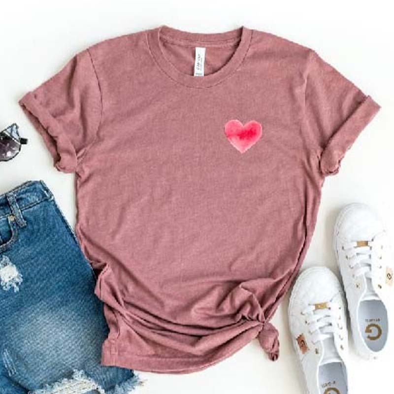 Pocket Size Watercolor Heart Health T-Shirt