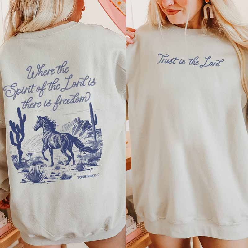 Western Horse Cowboy Sweatshirt-carlalin