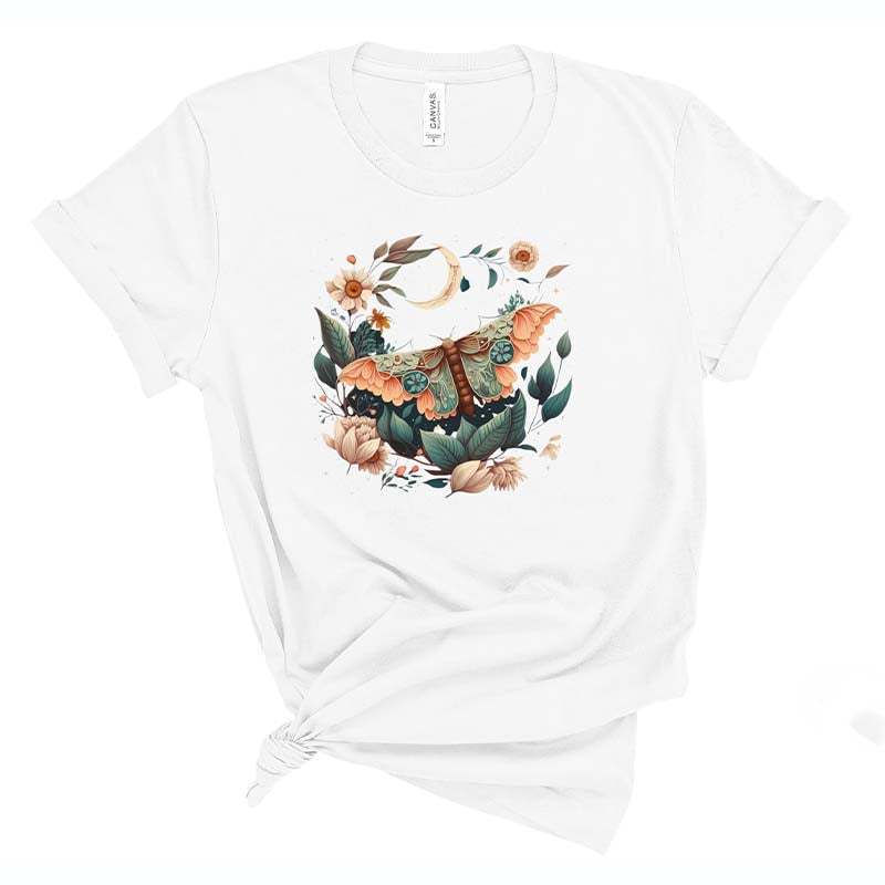 Celestial Flower Moth Butterfly T-Shirt-carlalin