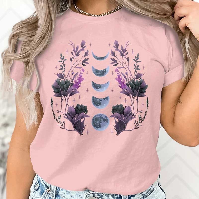 Moon Phase Astrology Astronomy Plant T-Shirt-carlalin