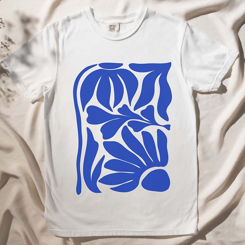 Wildflowers Matisse Art Minimalist Floral T-Shirt-carlalin