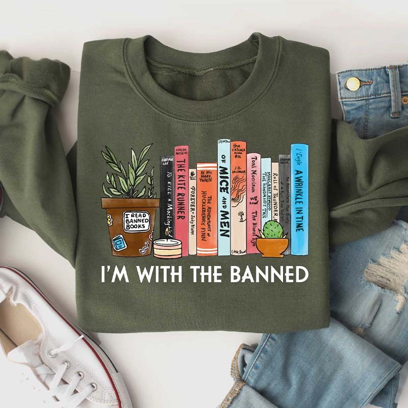I'm With The Banned Sweatshirt-carlalin