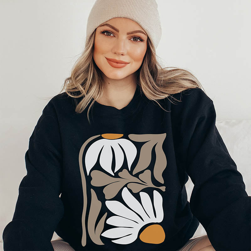 Retro Flower Nature Minimalist Sweatshiirt-carlalin