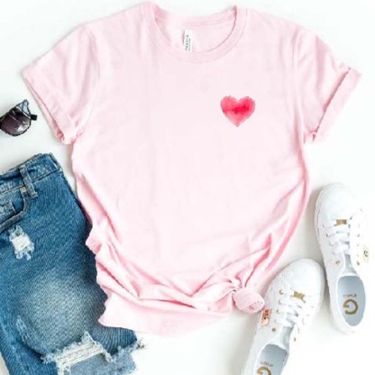 Pocket Size Watercolor Heart Health T-Shirt