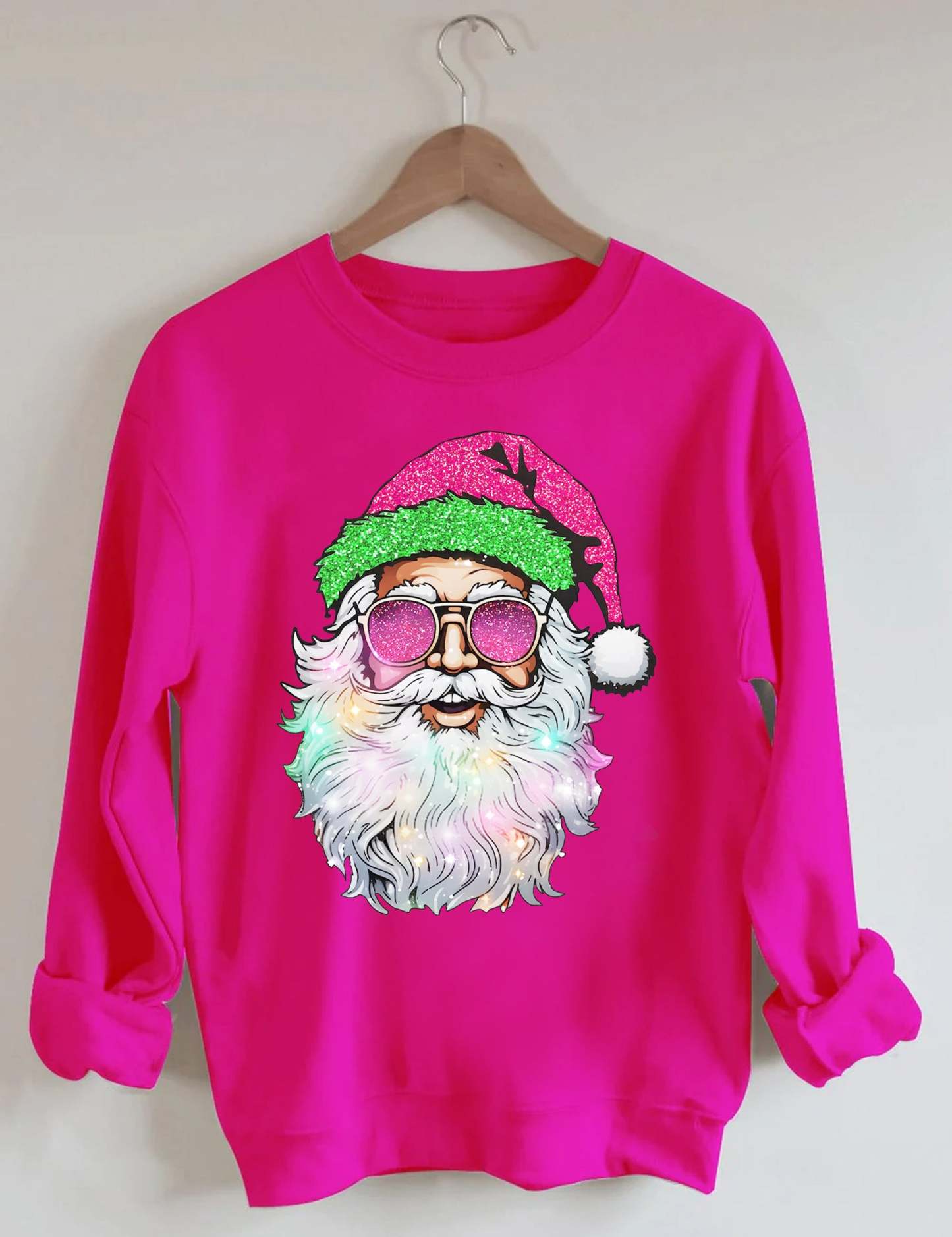 Santa with Sunglasses Sweatshirt-carlalin