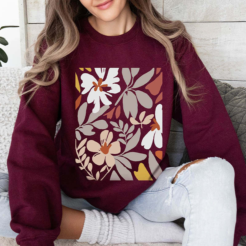 Boho Flower Print Sweatshirt-carlalin