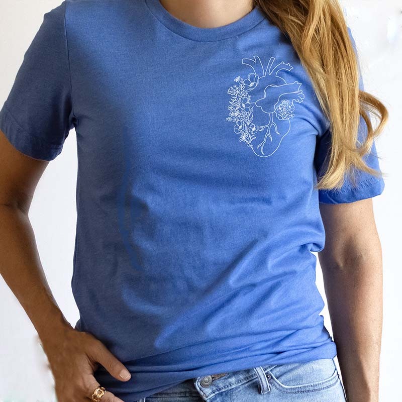 Heart Anatomy  Floral Heart T-Shirt