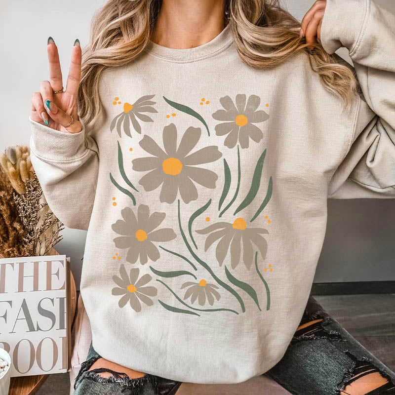 Flower Print Women Gift Sweatshirt-carlalin