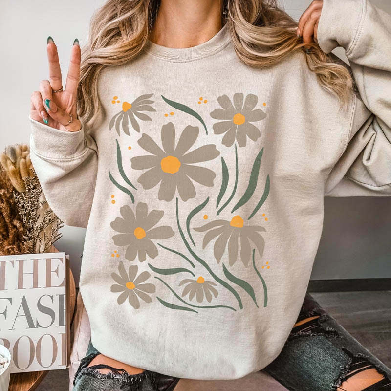Flower Print Women Gift Sweatshirt-carlalin