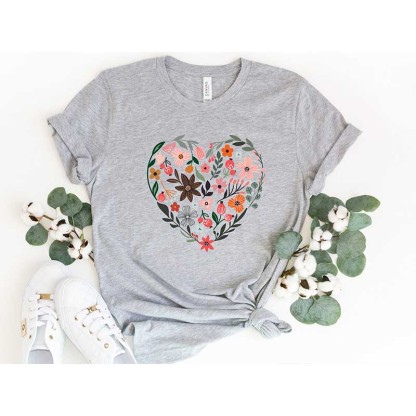 Flower Heart Nature Lover T-Shirt-carlalin