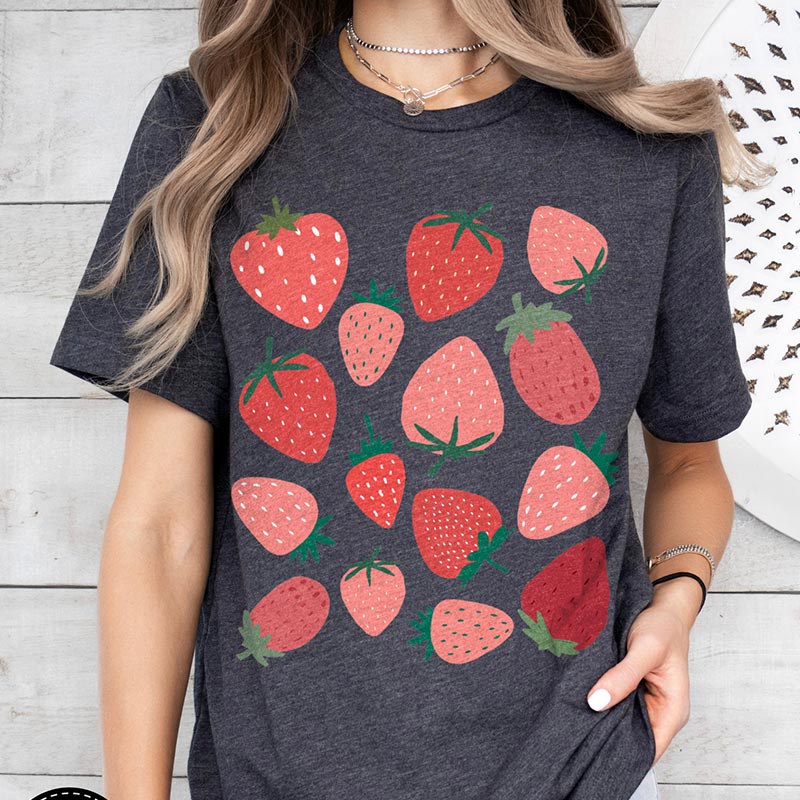 Cute Strawberry Fruit Gift T-Shirt-carlalin
