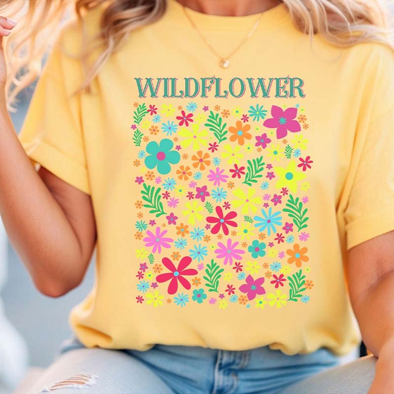Bright Pastel Flowers Boho T-Shirt-carlalin