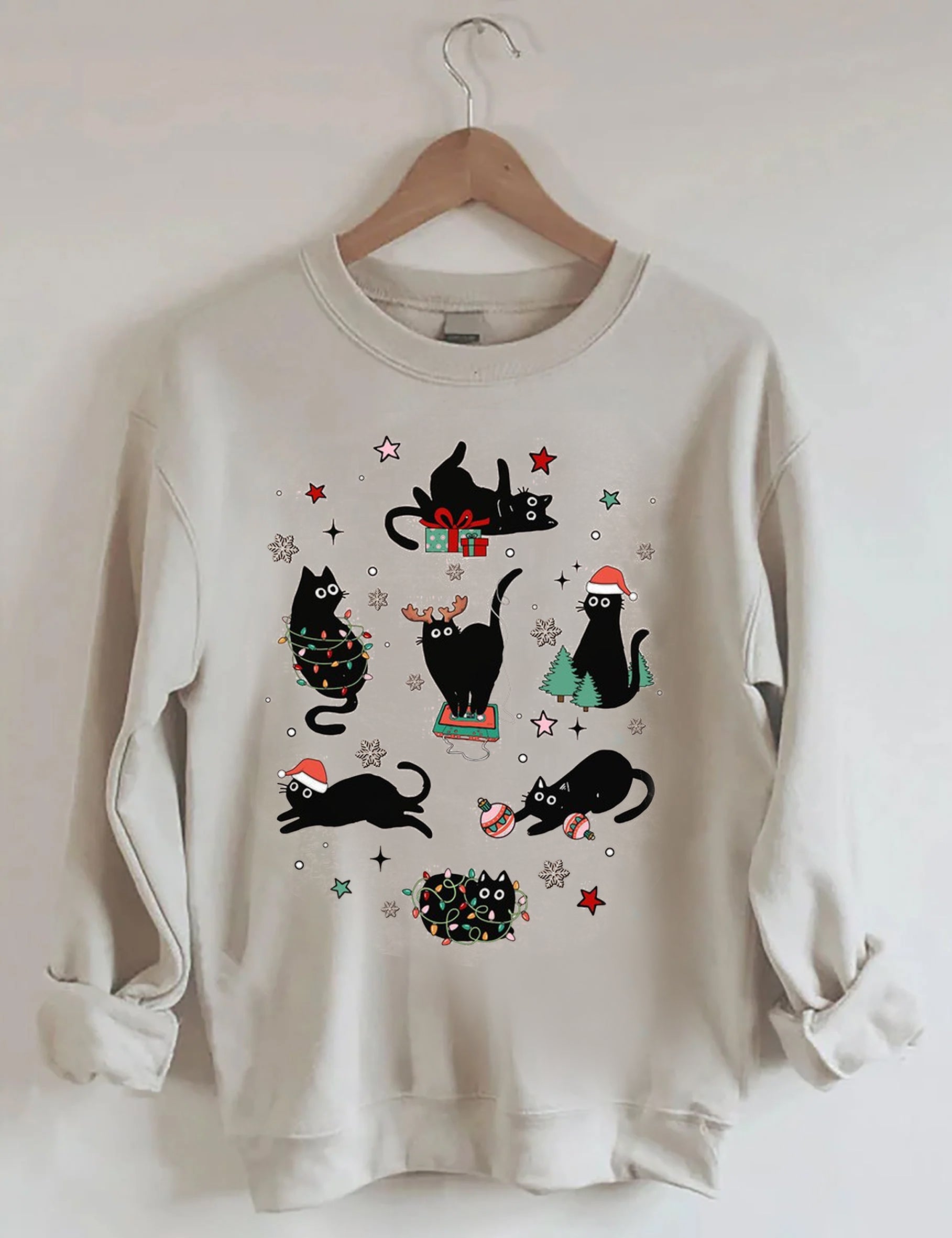 Christmas Black Cat Sweatshirt-carlalin