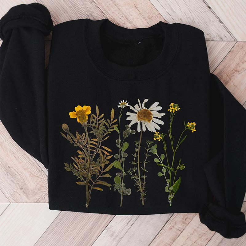 Vintage Botanical Wildflower Sweatshirt-carlalin
