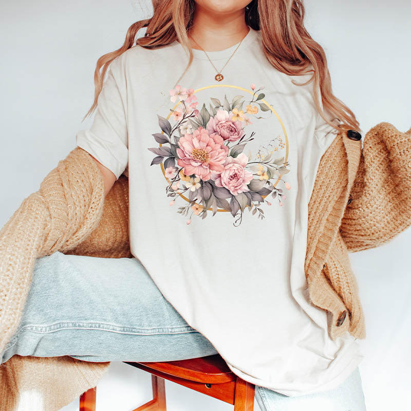 Watercolor  Boho Wildflowers Autumn T-Shirt-carlalin